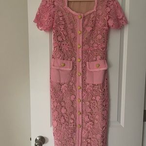 Floral Pink Lace Dress